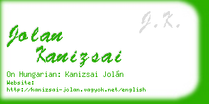 jolan kanizsai business card